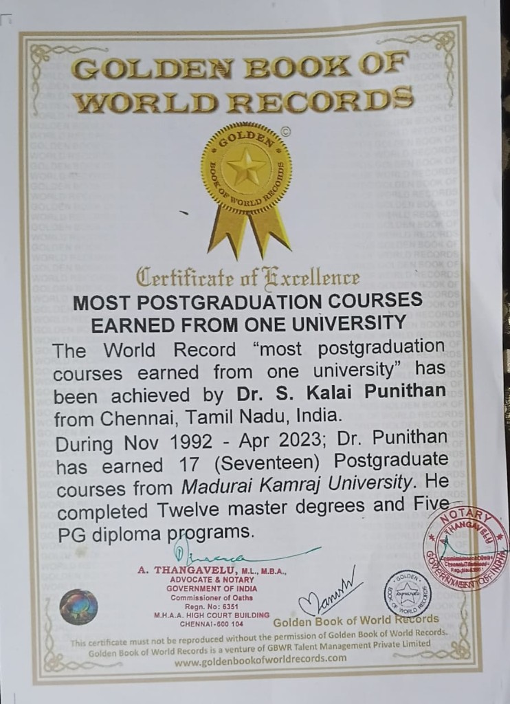 Certificate — most postgraduate courses from one university (17)